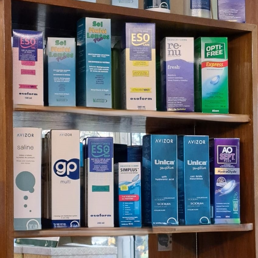 Productos de limpieza y mantenimiento para prótesis oculares disponibles en Concepción Chile: Avizor, Esoform, AO Sept, Bausch+Lomb